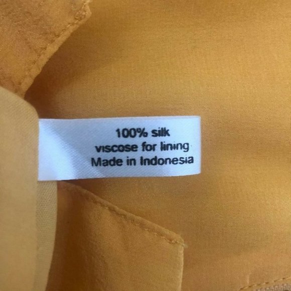 Maurie & Eve 100% Silk Women's Dress Size 8 Yellow Featured Zippers - Picture 7 of 8